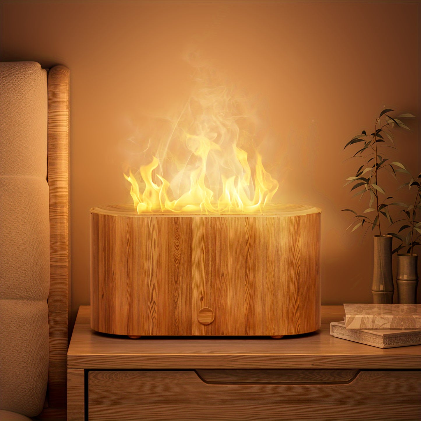 7-color Simulated Flame LED Humidifier And Aroma Diffuser