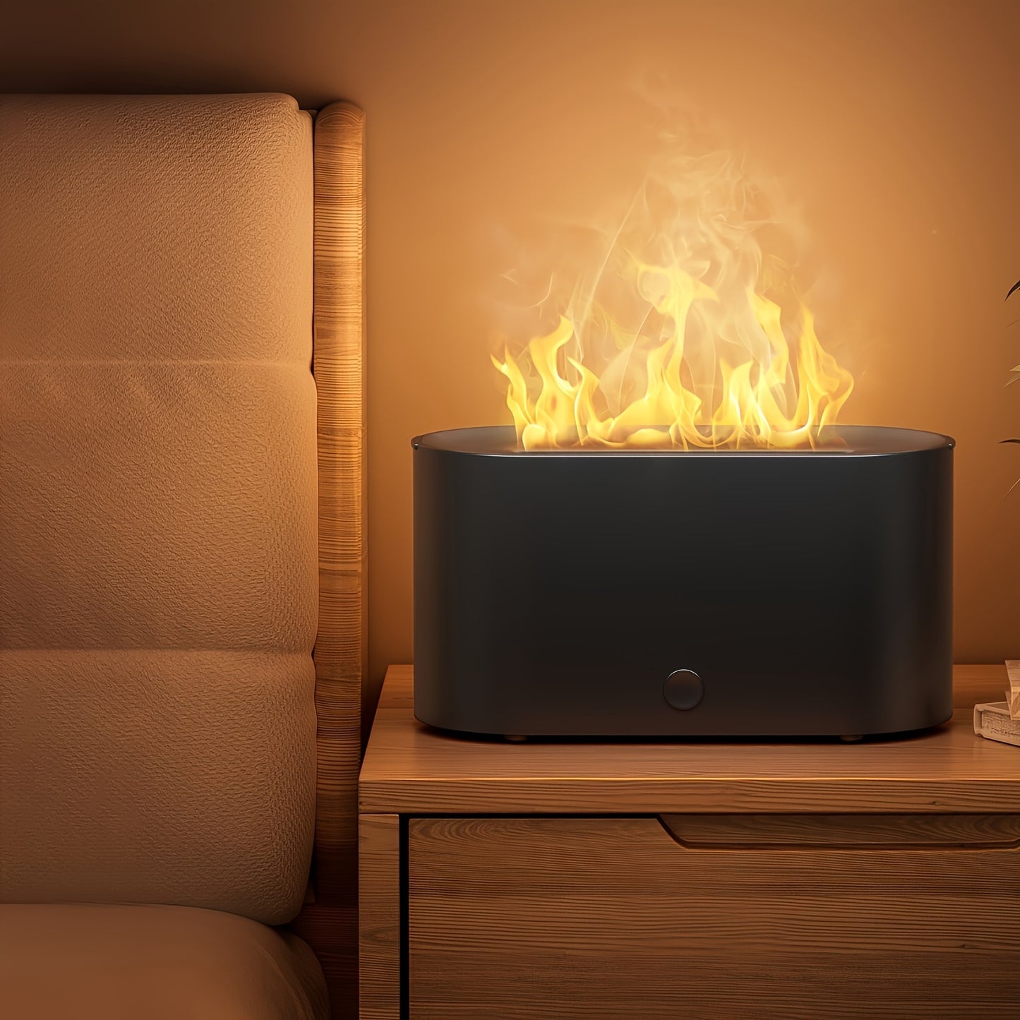 7-color Simulated Flame LED Humidifier And Aroma Diffuser