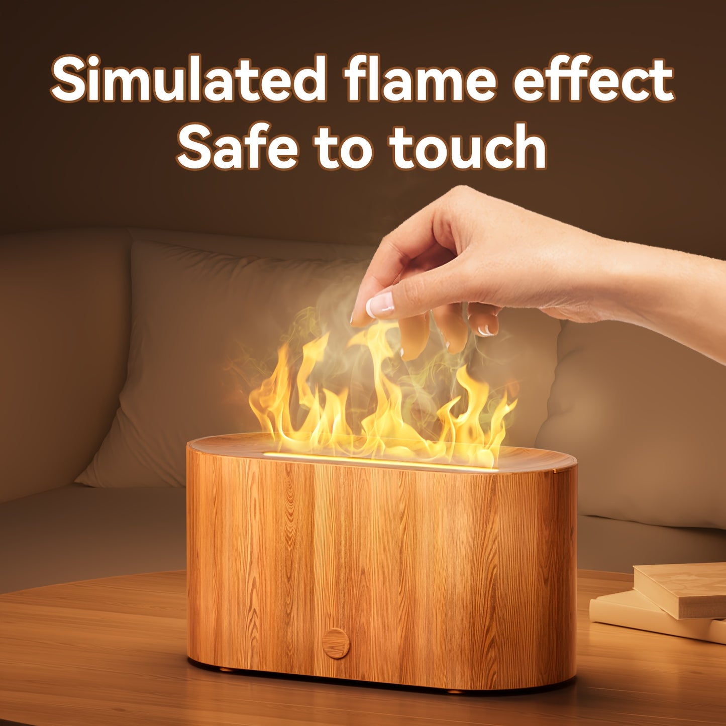 7-color Simulated Flame LED Humidifier And Aroma Diffuser
