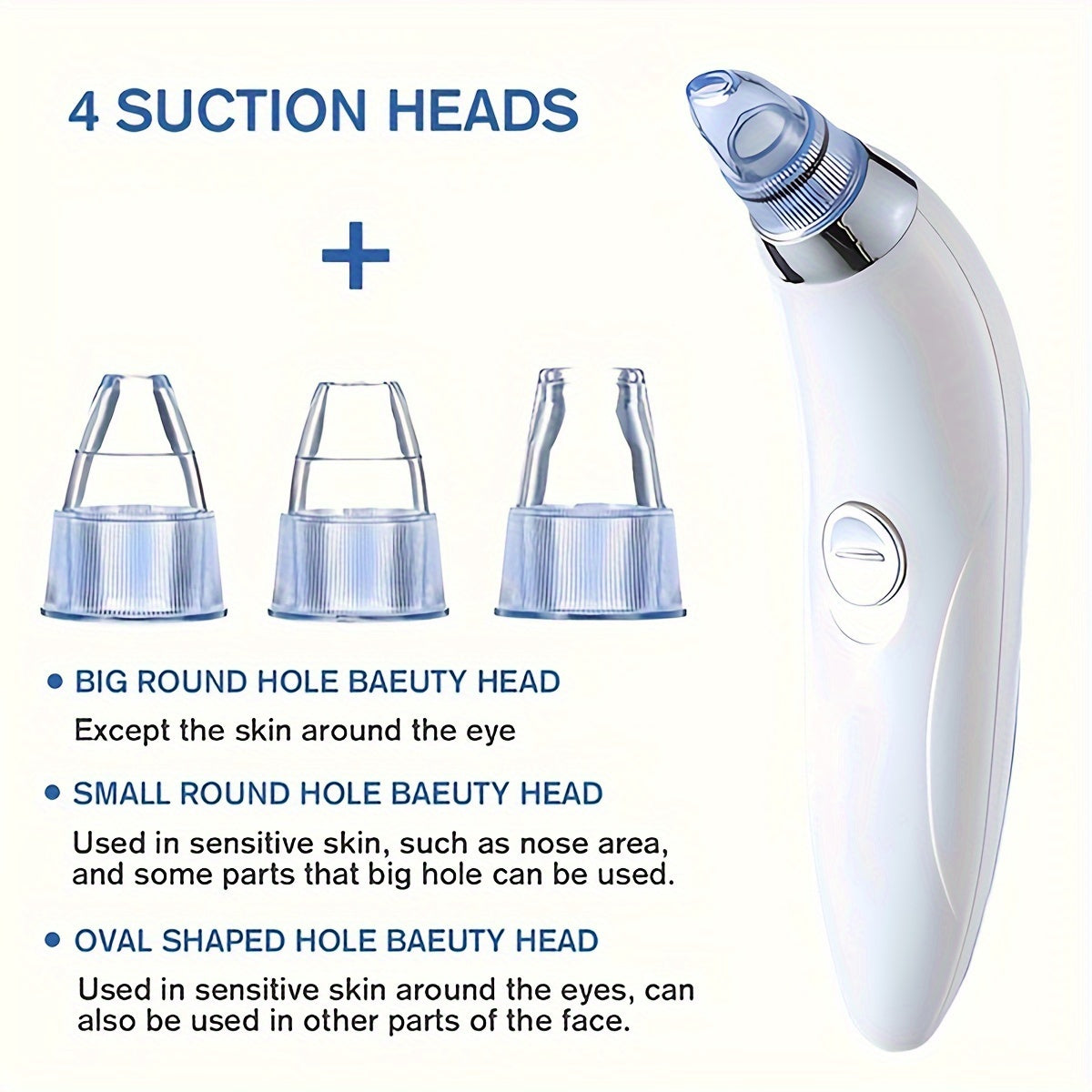 Powerful Portable Facial Pore Cleaner with 4 Probes