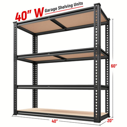 5-Tier Heavy Duty Metal Storage Shelving Unit, Adjustable, Rolled Edge Design, Easy Assembly, 3000LBS Capacity