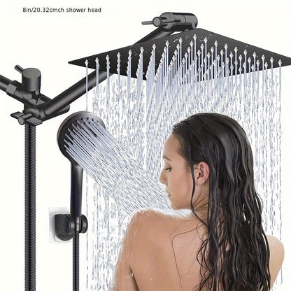 Luxury Shower Head Combo, 10 Inch High Pressure Rain Shower Head With 11 Inch Adjustable Extension Arm