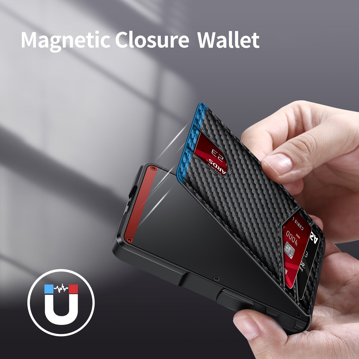 Unisex RFID-Blocking Wallet - Slim Bifold with Money Clip, Aluminum Alloy, Business Style