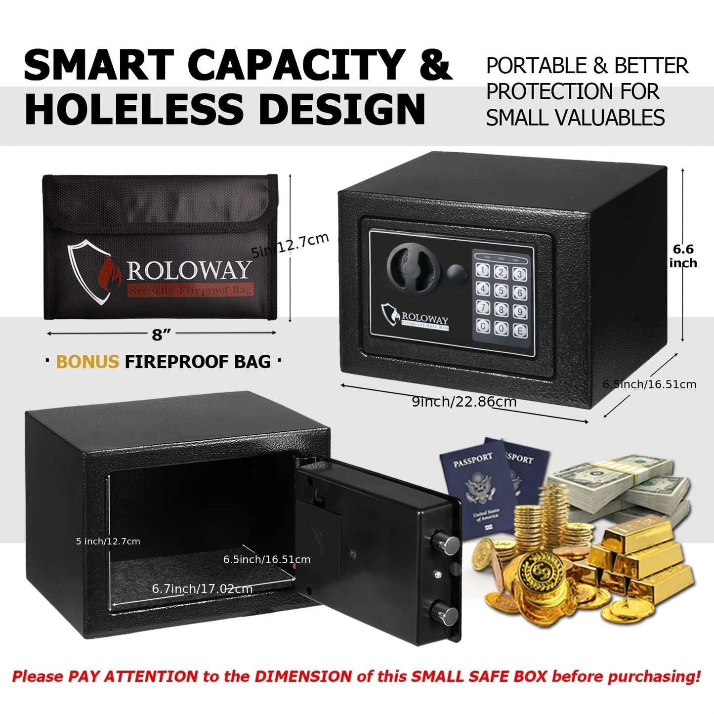 Security CODE REQUIRED Fireproof Safe With Free Fire & Water-Resistant Superior Structure Stainless Steal