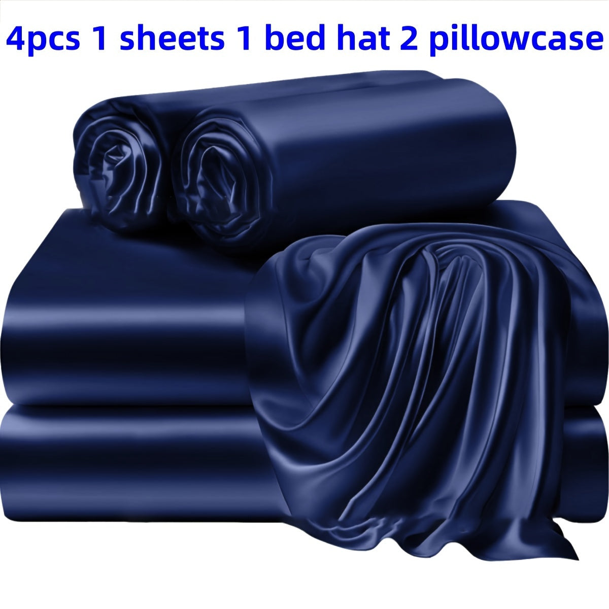 3/4 Pieces Of Solid Color Silk Bed Sheets And Bed Skirts, 1/2 Pillowcases, A Set Of Three Or Four