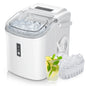 Mini Stainless Steel Portable Ice Maker Machine 26.5lbs/Day 9 Cubes in 6 Mins with Auto-Cleaning Basket and Scooper