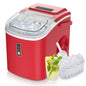 Mini Stainless Steel Portable Ice Maker Machine 26.5lbs/Day 9 Cubes in 6 Mins with Auto-Cleaning Basket and Scooper