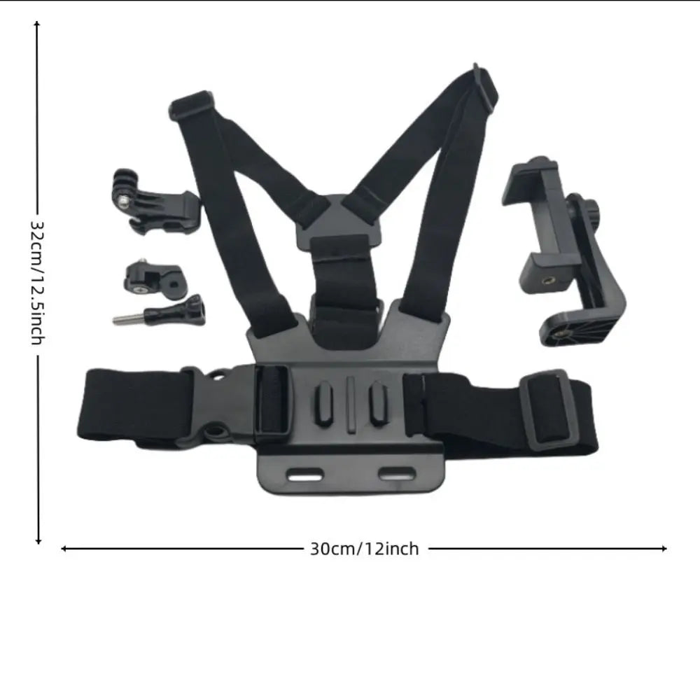 Adjustable Phone Chest Harness Holder Release of Hands Strong Stability Chest Strap Fixation Bracket Easy To Install Anti-slip