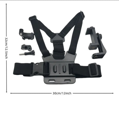 Adjustable Phone Chest Harness Holder Release of Hands Strong Stability Chest Strap Fixation Bracket Easy To Install Anti-slip