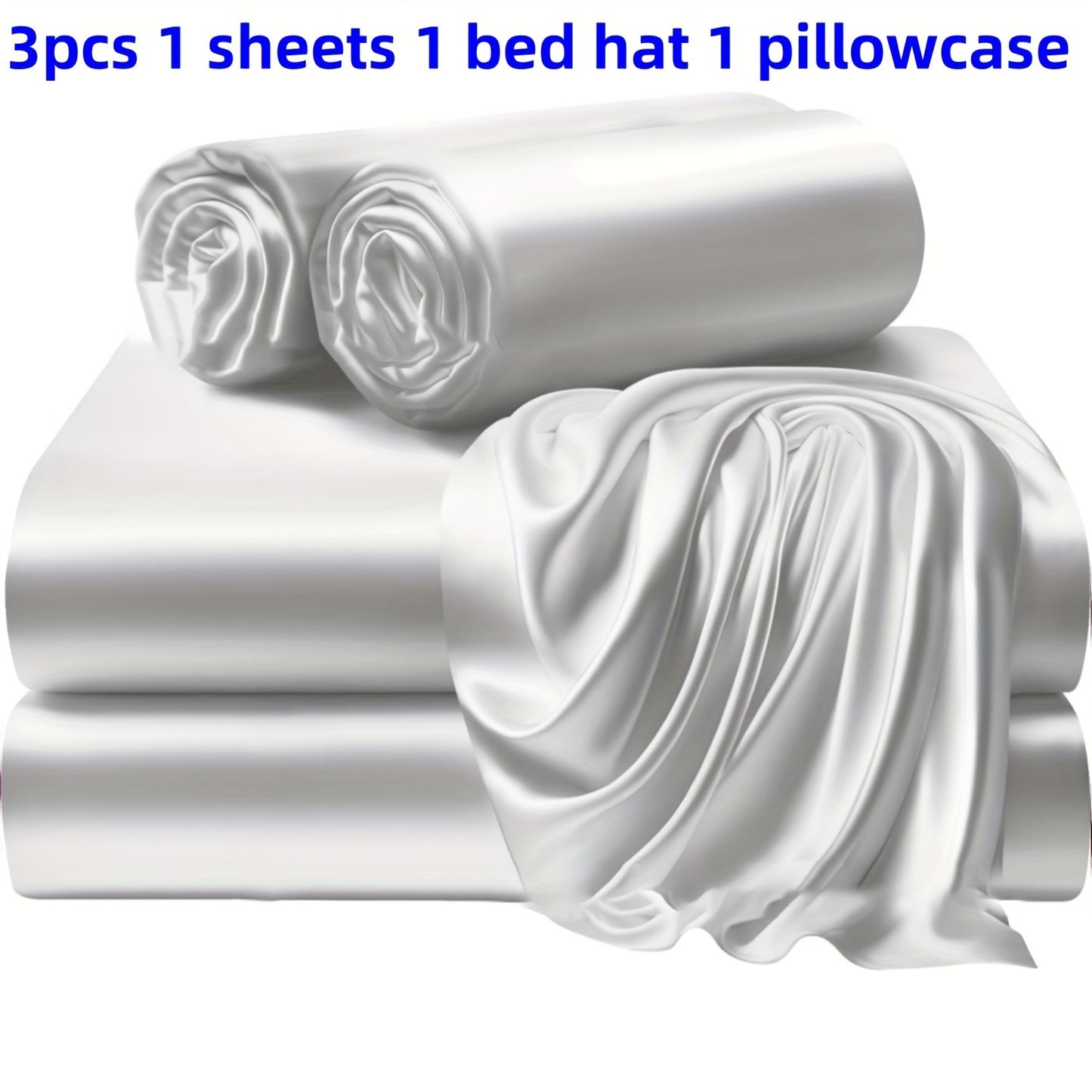 3/4 Pieces Of Solid Color Silk Bed Sheets And Bed Skirts, 1/2 Pillowcases, A Set Of Three Or Four