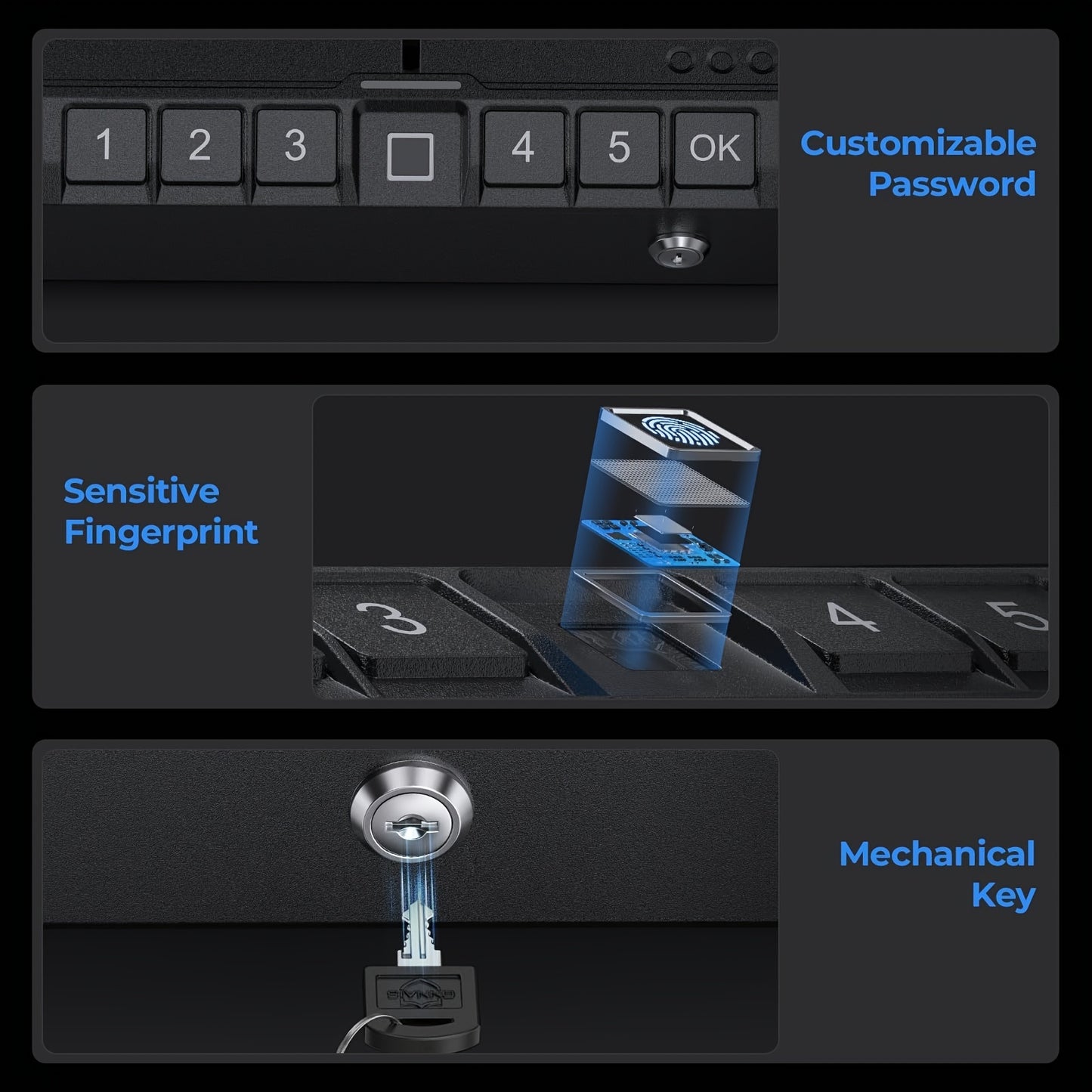 Biometric Fingerprint Gun Safe/ LOCK BOX Cash,Valuables & Arms