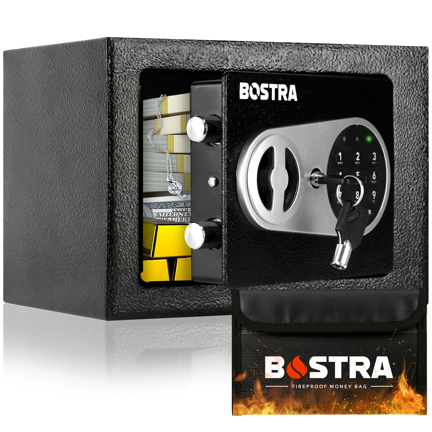 Security CODE REQUIRED Fireproof Safe With Free Fire & Water-Resistant Superior Structure Stainless Steal