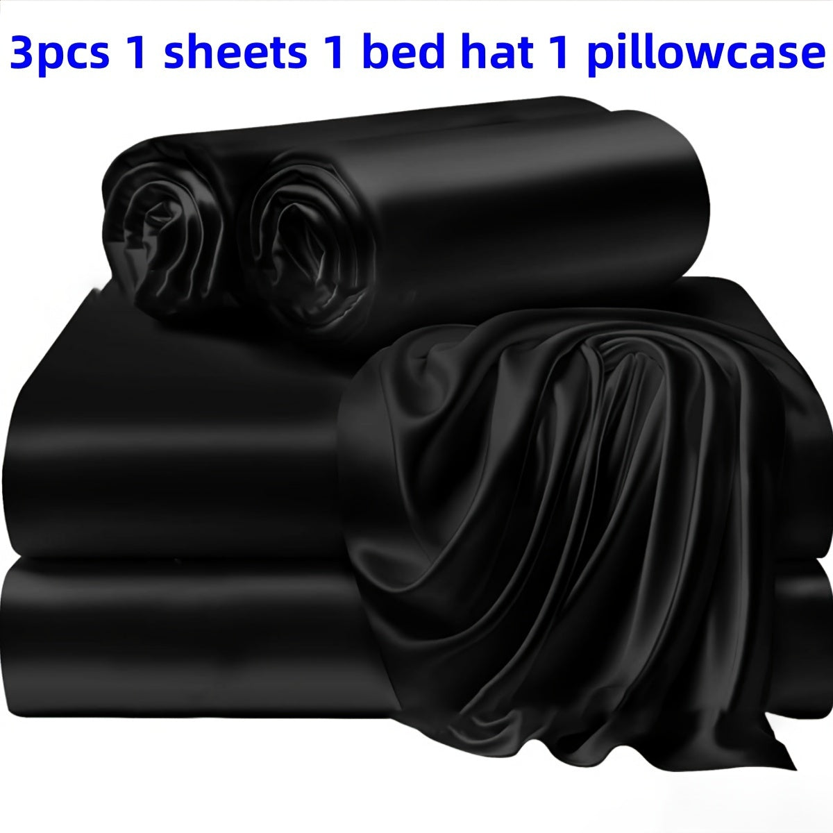 3/4 Pieces Of Solid Color Silk Bed Sheets And Bed Skirts, 1/2 Pillowcases, A Set Of Three Or Four